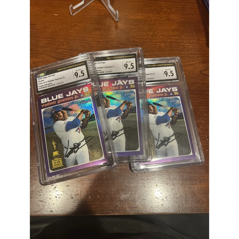 2020 TOPPS CHROME HERITAGE VLADIMIR GUERRERO JR PURPLE REFRACTOR THC-414 CSG 9.5